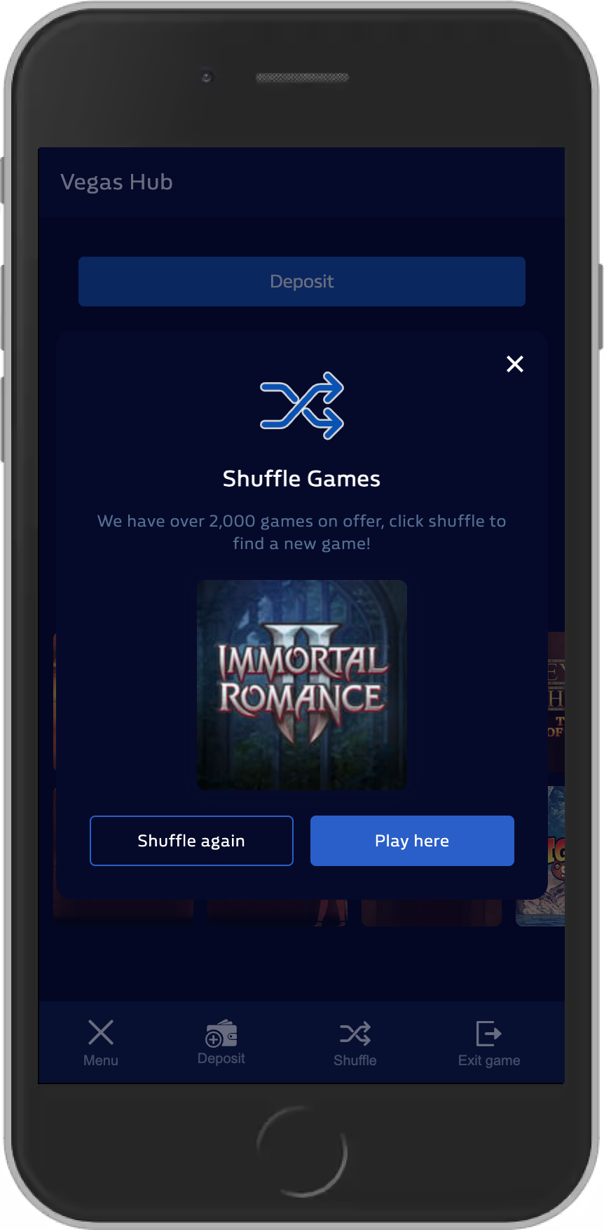 Shuffle Games modal